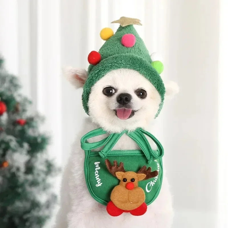 Acessórios de Natal para Cães e Gatos – Chapéu e Bandana Festivos